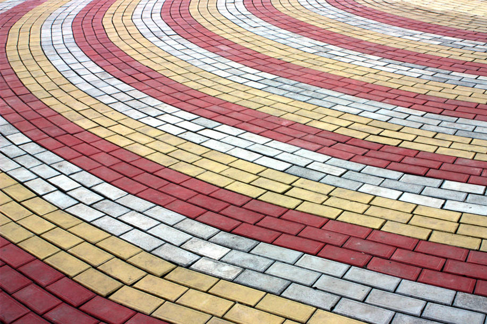 Colored floor tiles